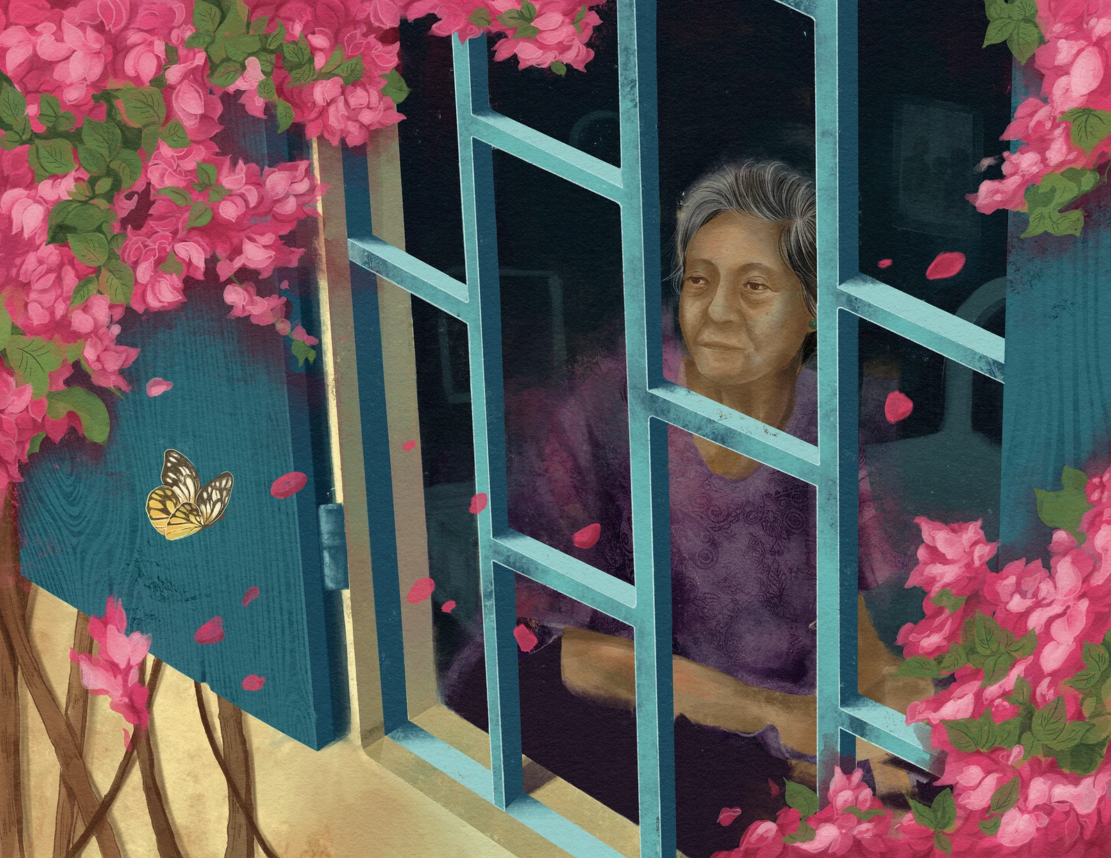 新人组编辑插画获奖者 - Duyen Pham -《As Time Goes On》。© Duyen Pham